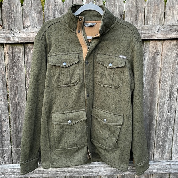 Eddie Bauer Other - Eddie Bauer Green Zippered Light Jacket Sz Small Military Style Pockets
